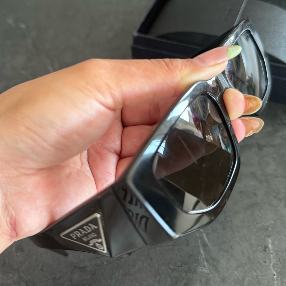 Prada Black Rectangular Sunglasses - image 5
